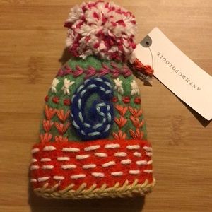 Anthropologie Bundled Up Felted Hat Ornament G NWT